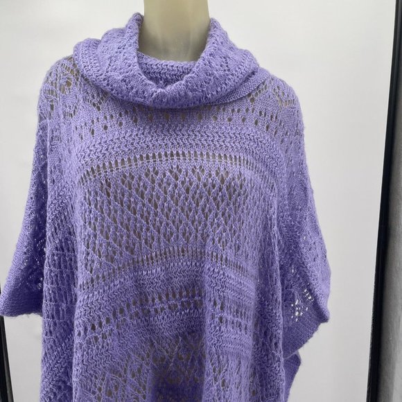 Tyler Boe Womens Sweater Poncho size Small xs Lavender Wool Mohair New $156 - Picture 5 of 7